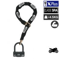 Pack antivol moto scooter avec U haute sécurité + chaine loop