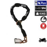 pack antivol moto scooter sra 8008 chaine 120 loop