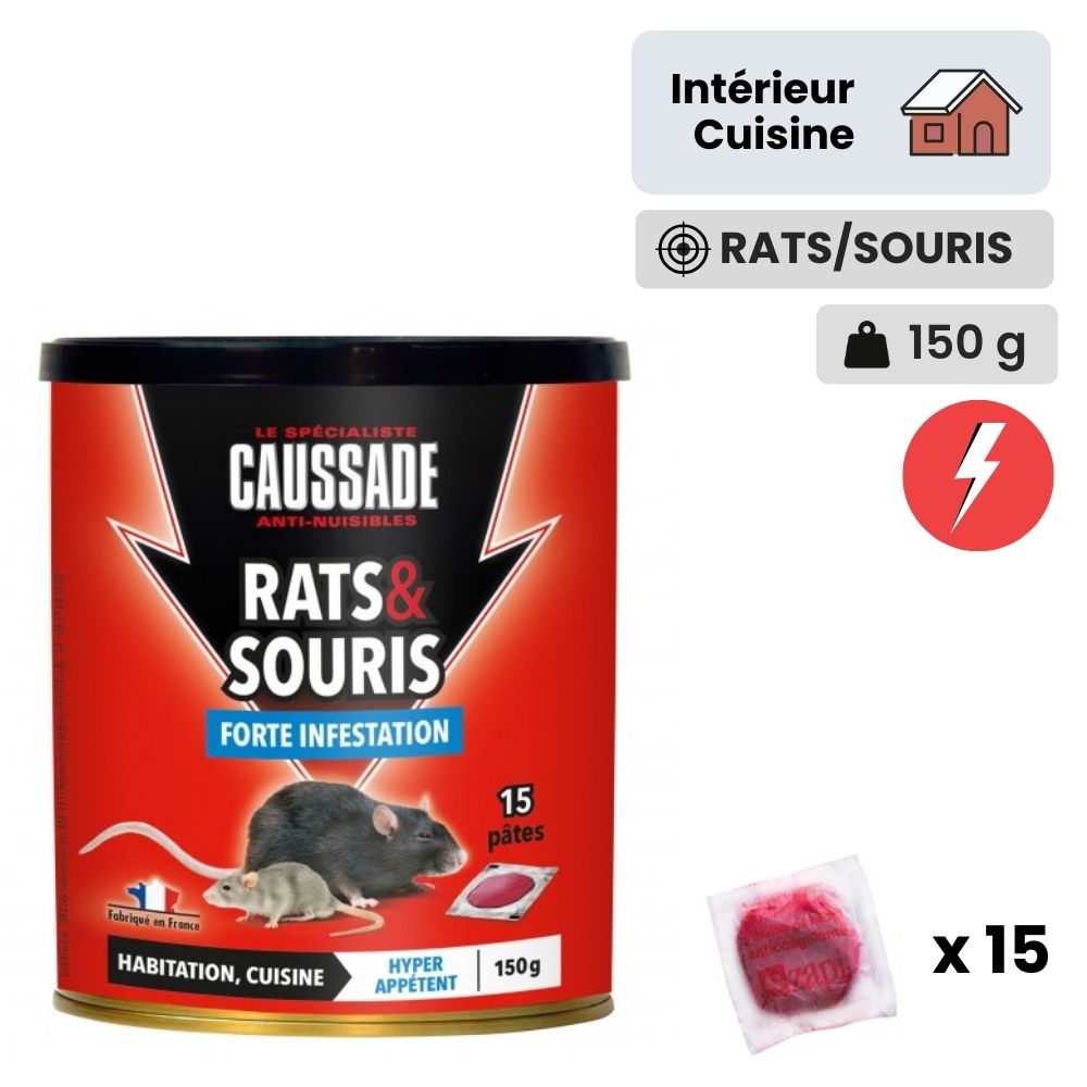 Raticide Souricide Protect Expert Rats et souris Pâte • 15 sachets